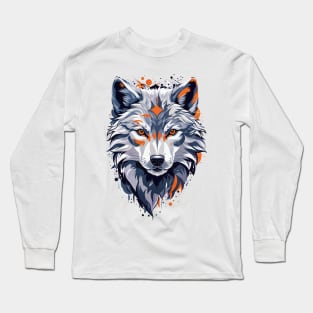 Gray Wolf AI Art Long Sleeve T-Shirt